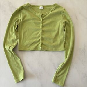 Aritzia lime green cropped sweater small